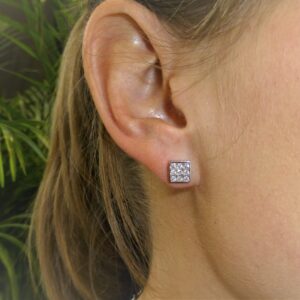 Pendientes Oro blanco y Diamantes