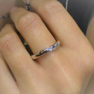 Solitario Oro blanco con Diamante