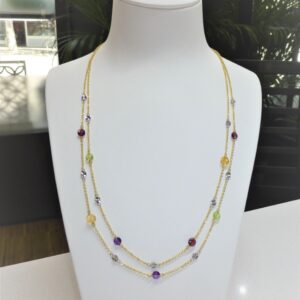 Collar Oro con Piedras naturales