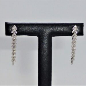 Pendientes largos Oro Blanco y Diamantes