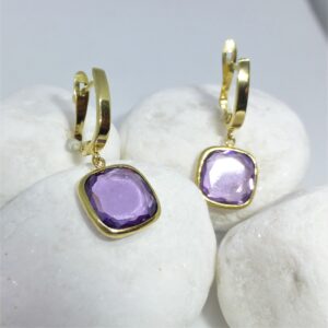 Pendientes Oro colgantes con Amatista