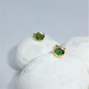 Pendientes pequeños oro y Esmeralda