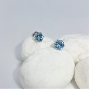 Pendientes Oro Blanco con Topacio