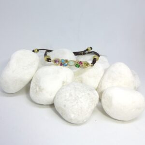 Pulsera Macramé Piedras Naturales y Circonitas