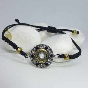 Pulsera Plata Macramé con Nácar