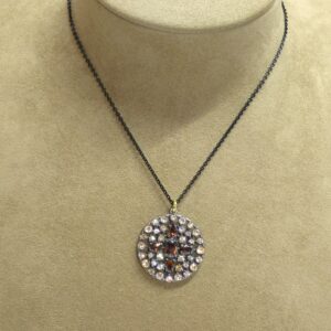 Collar Plata Circóns Brown y Champán