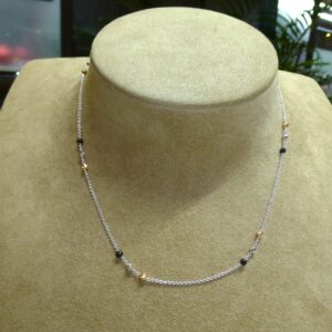 Gargantilla Oro Blanco con Bolitas