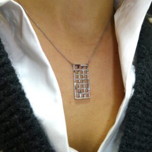 Colgante Oro Blanco y Diamantes