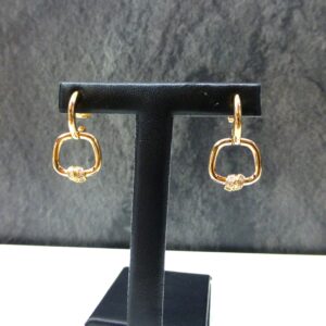 Pendientes Oro Rosa con Diamantes