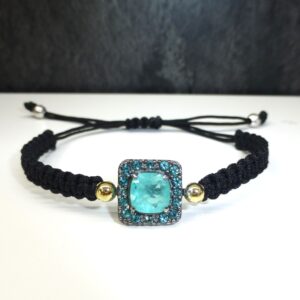 Pulsera Plata con Cuarzo Paraíba y Circonitas