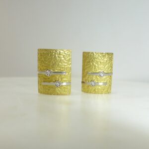 Pendientes Oro Bicolor con Diamantes