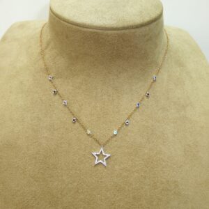 Collar Oro con Gemas naturales y Diamantes