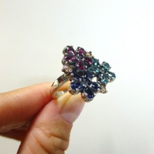 Anillo Plata Gemas Hidrotermales y Zircons