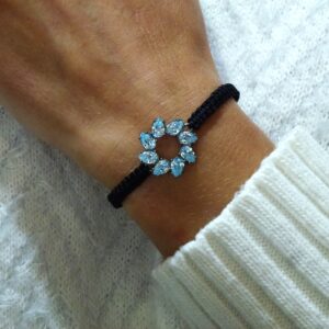 Pulsera Macramé PLata con Circonitas