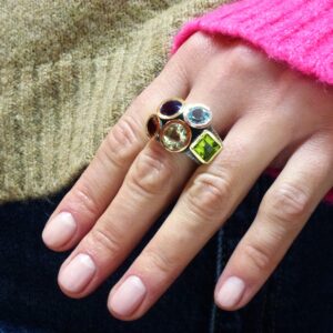 Anillo Plata con Gemas Naturales