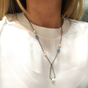 Collar Plata con Perlas y Berilos